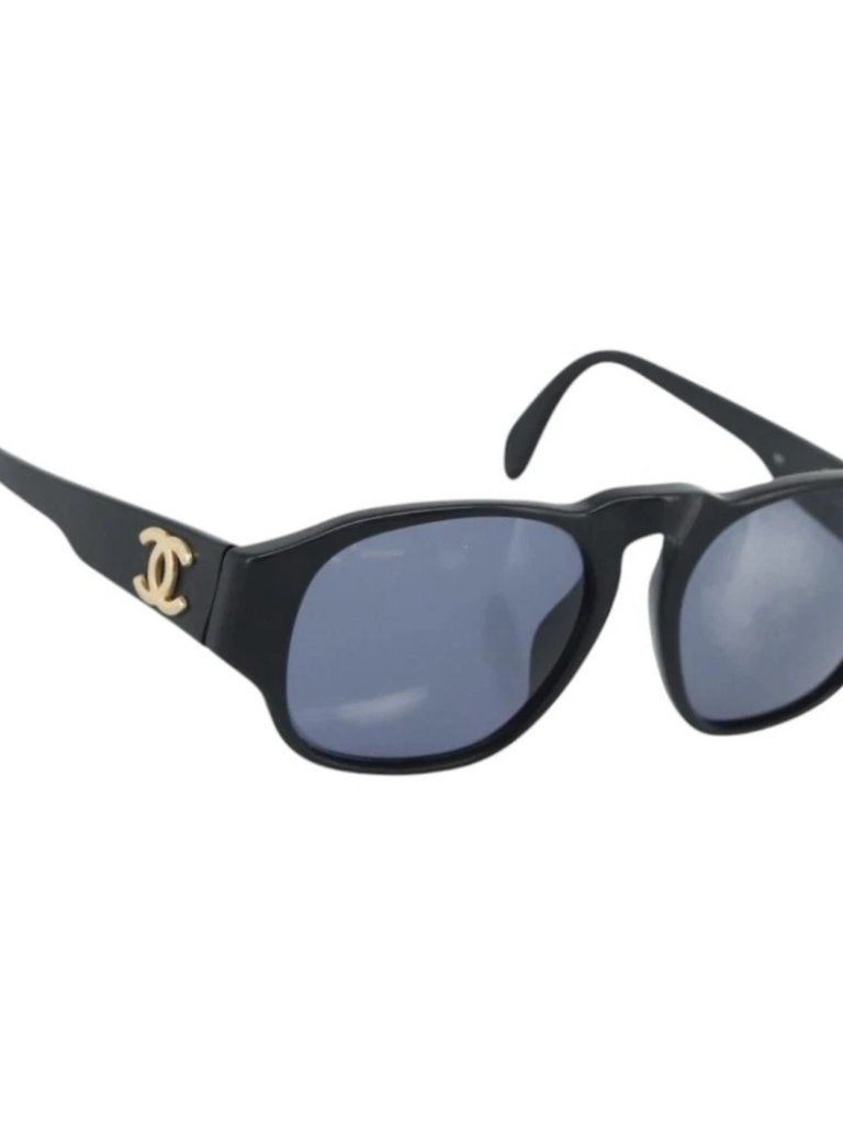 Chanel Sunglasses Plastic Black Gold Cc Auth Ba13653